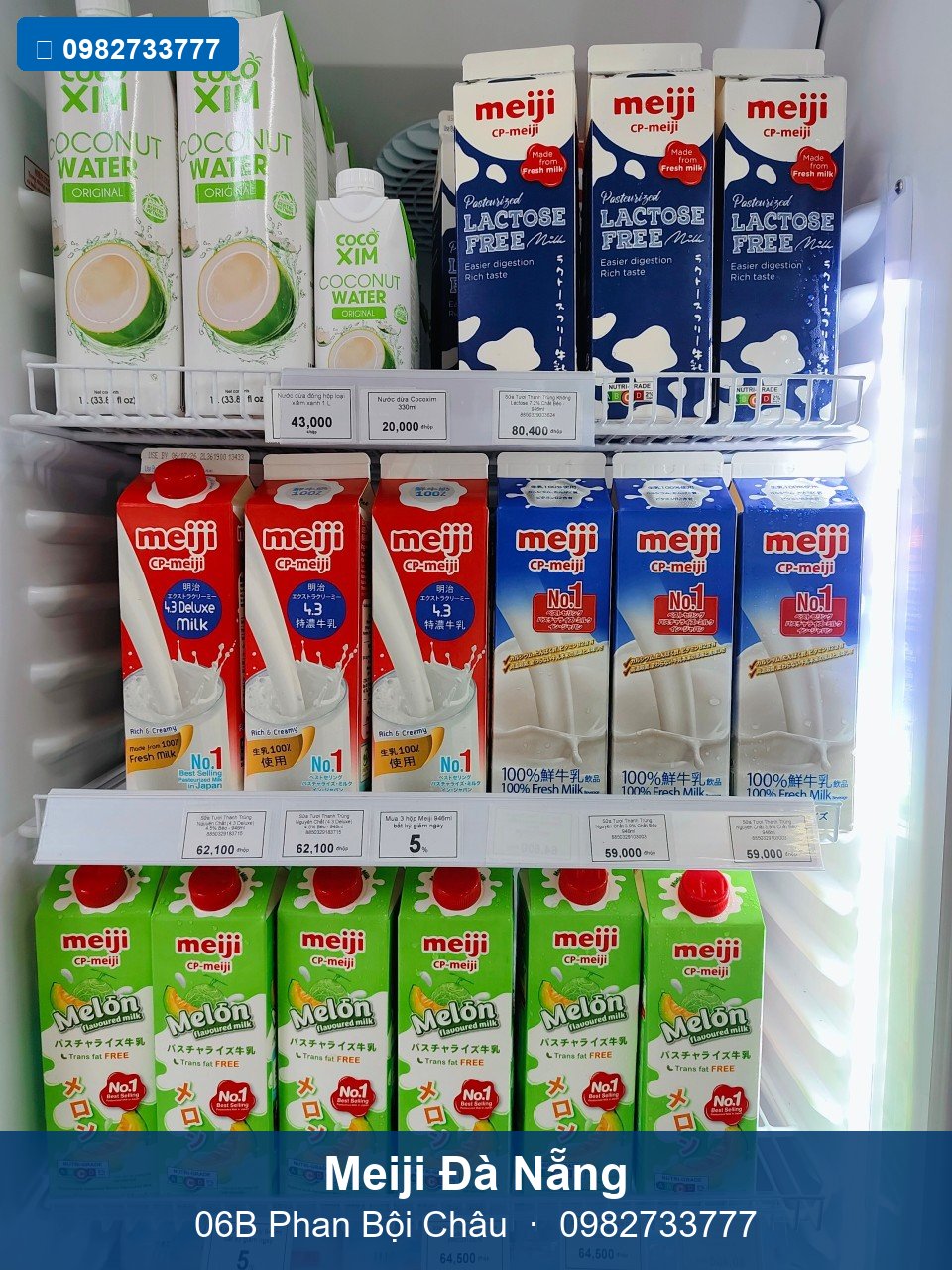 Cầm hộp Meiji 946ml tại shop Đà Nẵng